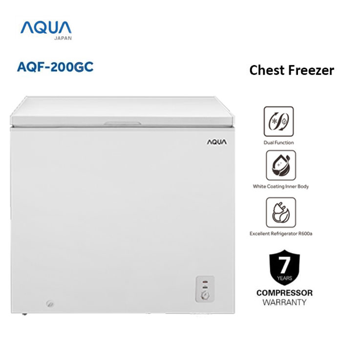 Aqua Kulkas Chest Freezer Cold Chain 197 Liter - AQF-200GC